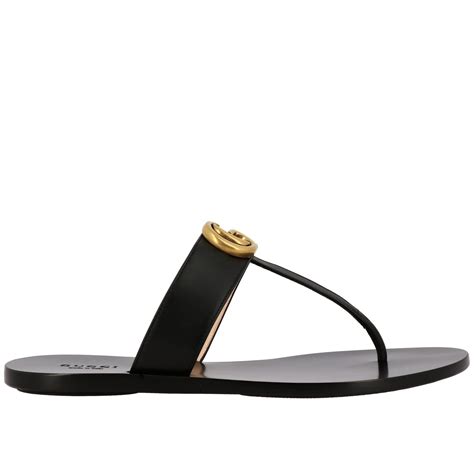 black gucci thong sandals|black gucci sandals women.